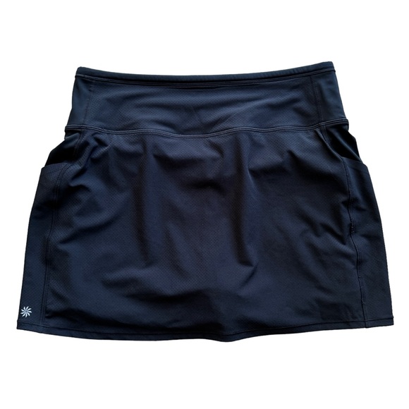 Athleta Action Skort in Dobby 14.5" Black Small 567043 Built In Shorts Pockets - Picture 3 of 10